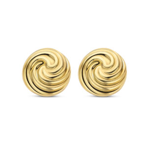 oorknoppen knoop 18 mm zilver verguld (geel)