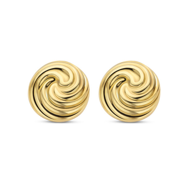 oorknoppen knoop 18 mm zilver verguld (geel)