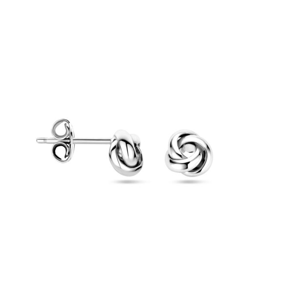 oorknoppen knoop 6 mm zilver gerhodineerd - Afbeelding 3