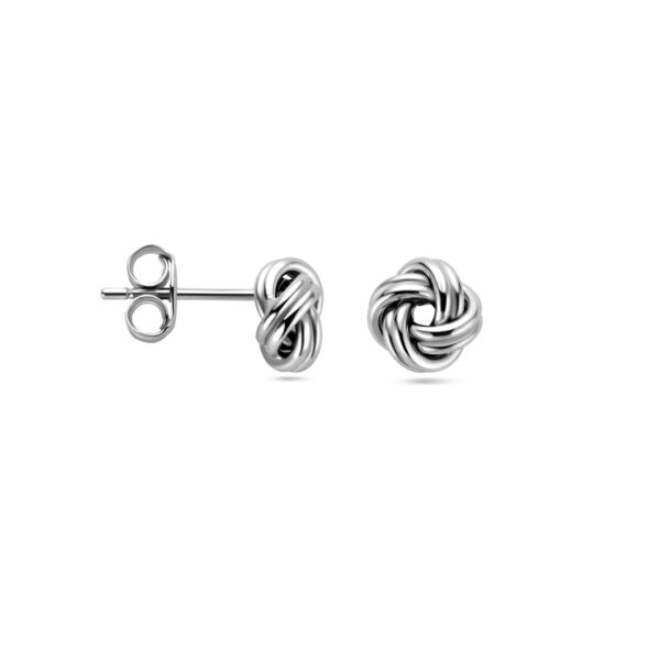 oorknoppen knoop 7 mm zilver gerhodineerd - Afbeelding 3