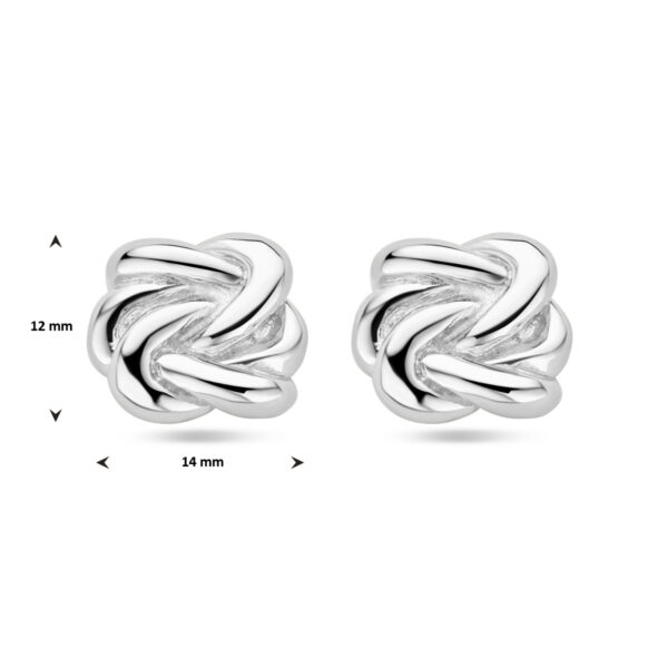 oorknoppen knoop zilver gerhodineerd - Afbeelding 4