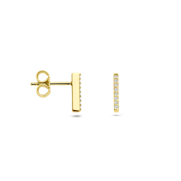 oorknoppen lab grown diamant 0.08ct (2x 0.04ct) g vs 10 mm 14K geelgoud - Afbeelding 3