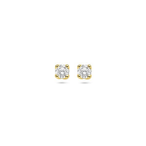 oorknoppen lab grown diamant 0.20ct. (2x 0.10ct) h si 3,25 mm 14K geelgoud