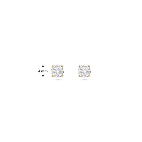 oorknoppen lab grown diamant 0.50ct (2x 0.25ct) h si 4 mm 14K geelgoud - Afbeelding 4