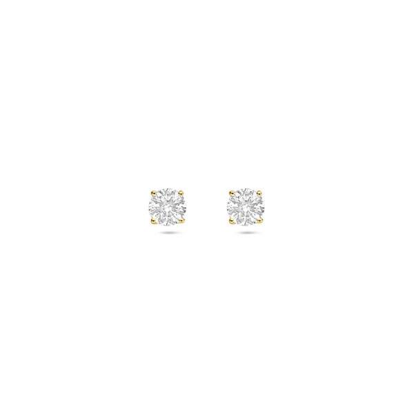 oorknoppen lab grown diamant 0.50ct (2x 0.25ct) h si 4 mm 14K geelgoud