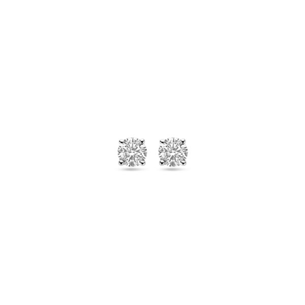 oorknoppen lab grown diamant 0.50ct (2x 0.25ct) h si 4 mm 14K witgoud - Afbeelding 3
