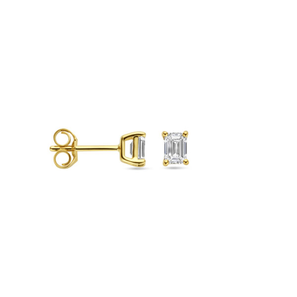 oorknoppen lab grown diamant 0.50ct (2x 0.25ct) h si 4,5 mm 14K geelgoud - Afbeelding 3