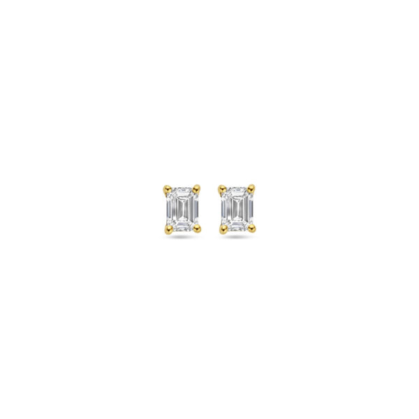 oorknoppen lab grown diamant 0.50ct (2x 0.25ct) h si 4,5 mm 14K geelgoud