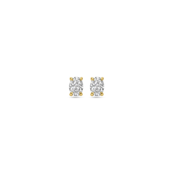 oorknoppen lab grown diamant 0.50ct. (2x 0.25ct) h si 5 mm 14K geelgoud - Afbeelding 3