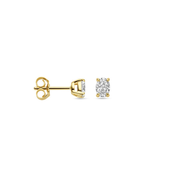 oorknoppen lab grown diamant 0.50ct. (2x 0.25ct) h si 5 mm 14K geelgoud