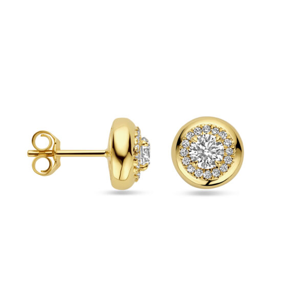 oorknoppen lab grown diamant 0.75ct (2x 0.375ct) h si 14K geelgoud - Afbeelding 3