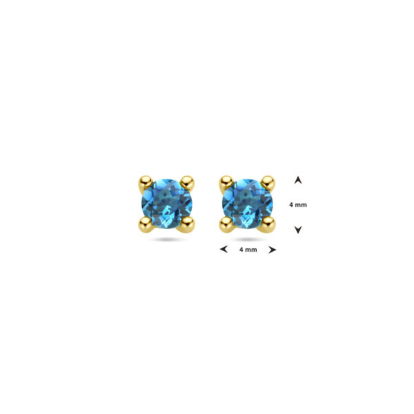 oorknoppen london blue topaas 14K geelgoud - Afbeelding 4