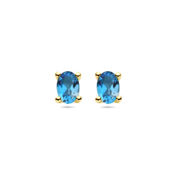 oorknoppen london blue topaas 14K geelgoud