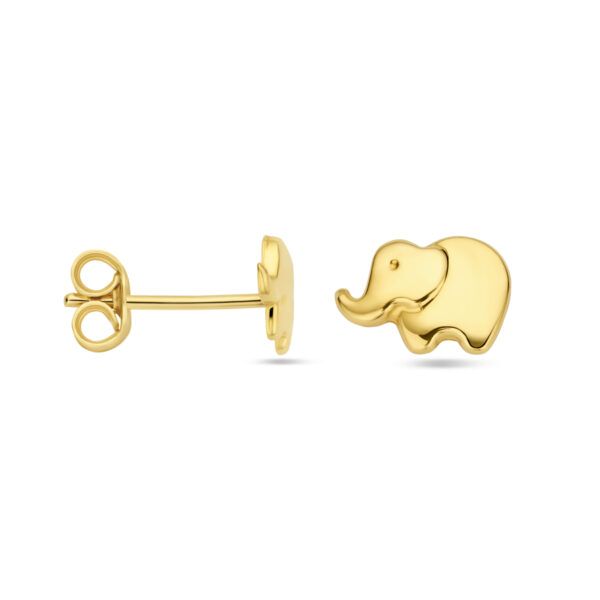 oorknoppen olifant 5 mm 14K geelgoud - Afbeelding 3