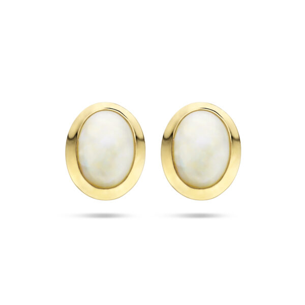 oorknoppen opaal 14K geelgoud