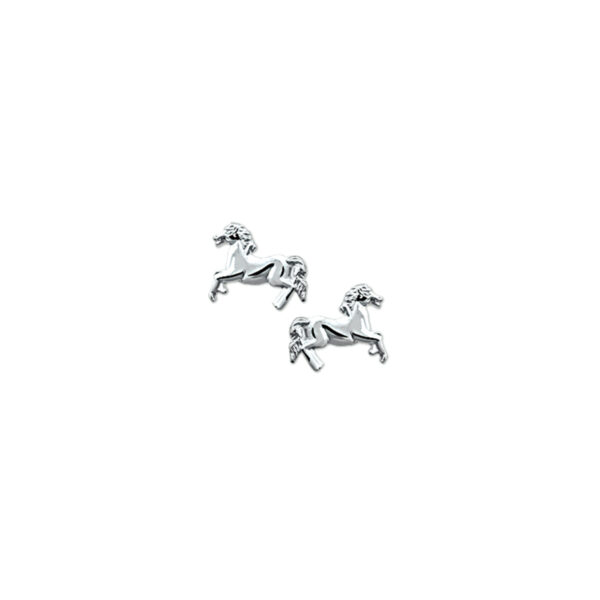 oorknoppen paard zilver gerhodineerd