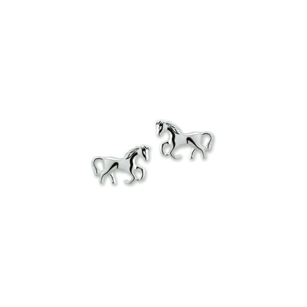 oorknoppen paard zilver gerhodineerd
