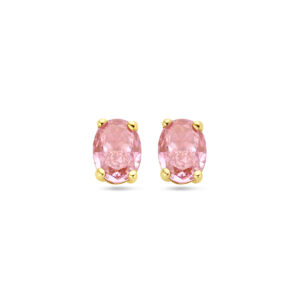 oorknoppen padparadscha zirkonia 14K geelgoud
