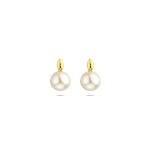 oorknoppen parel 10 mm 14K geelgoud