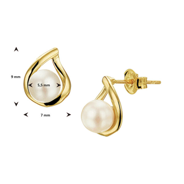 oorknoppen parel 14K geelgoud - Afbeelding 3