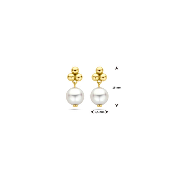 oorknoppen parel 15 mm 14K geelgoud - Afbeelding 4