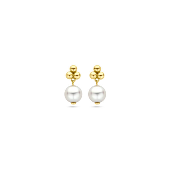 oorknoppen parel 15 mm 14K geelgoud