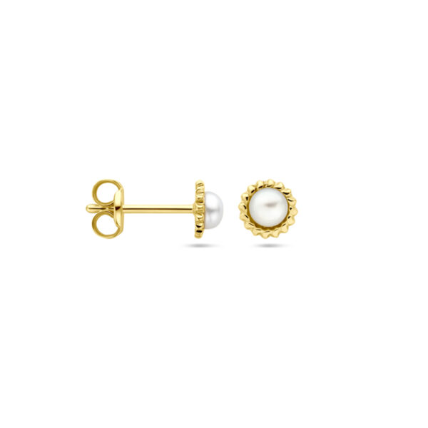 oorknoppen parel 5,0 mm 14K geelgoud - Afbeelding 3