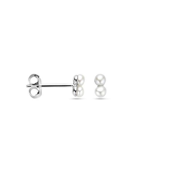 oorknoppen parel 5,5 mm zilver gerhodineerd - Afbeelding 3