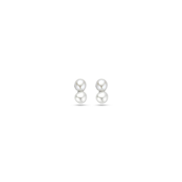 oorknoppen parel 5,5 mm zilver gerhodineerd