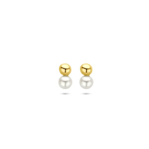 oorknoppen parel 6,5 mm 14K geelgoud