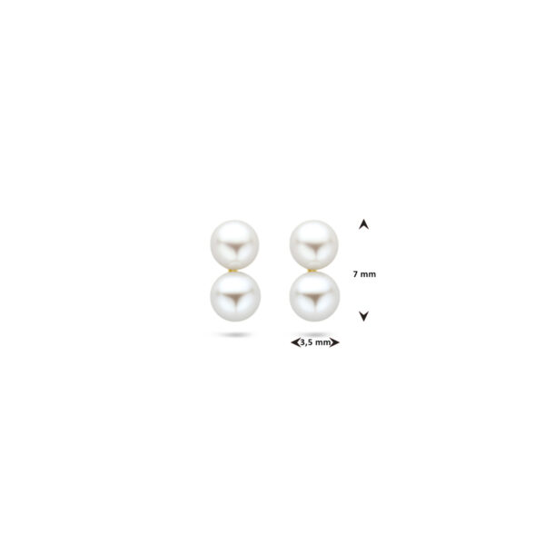 oorknoppen parel 7 mm 14K geelgoud - Afbeelding 4