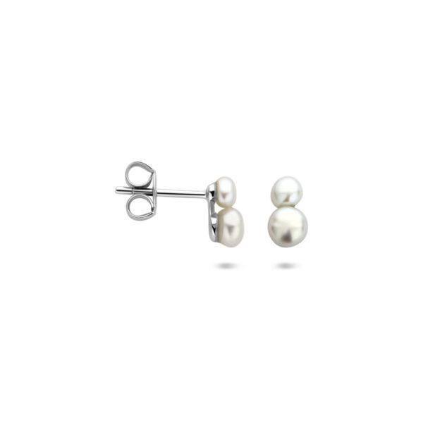oorknoppen parel 7 mm zilver gerhodineerd - Afbeelding 3
