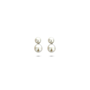 oorknoppen parel 7,5 mm zilver gerhodineerd