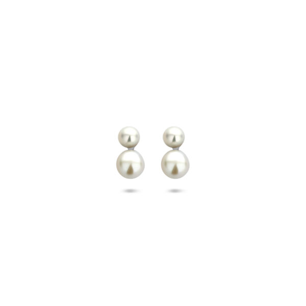 oorknoppen parel 7,5 mm zilver gerhodineerd