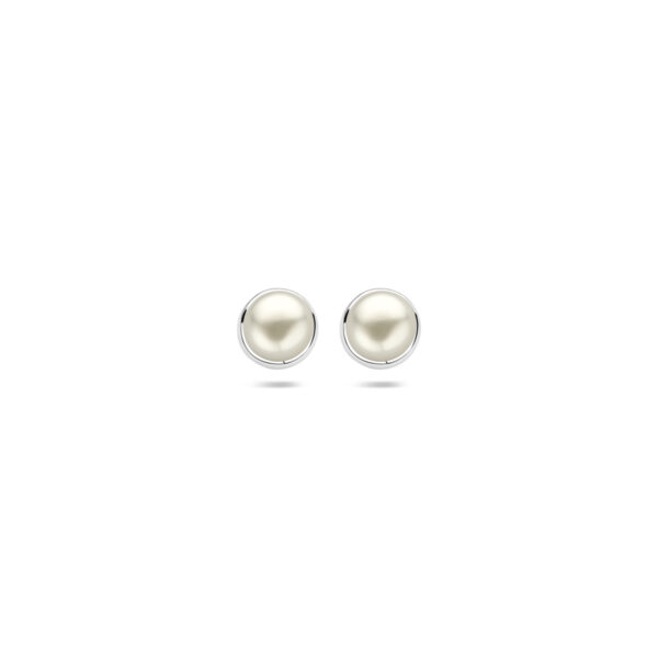 oorknoppen parel 7,5 mm zilver gerhodineerd