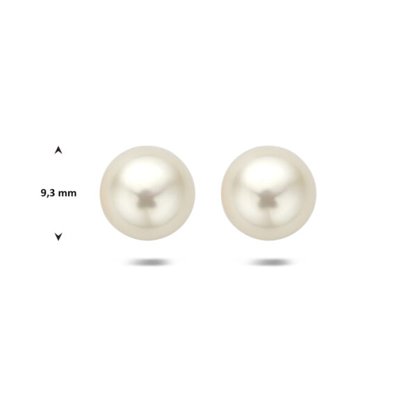 oorknoppen parel 9,3 mm zilver gerhodineerd - Afbeelding 4
