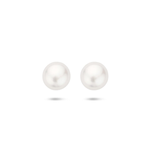 oorknoppen parel zilver gerhodineerd