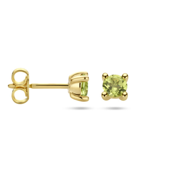 oorknoppen peridot 14K geelgoud - Afbeelding 3
