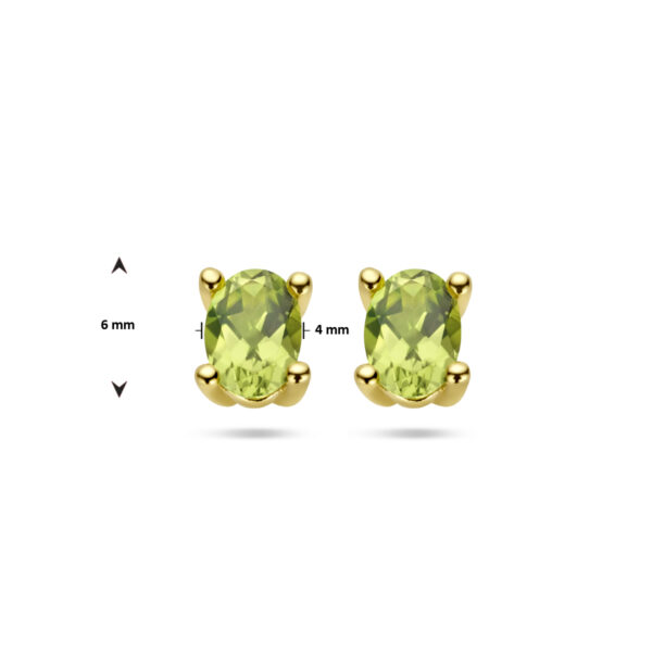 oorknoppen peridot 14K geelgoud - Afbeelding 4