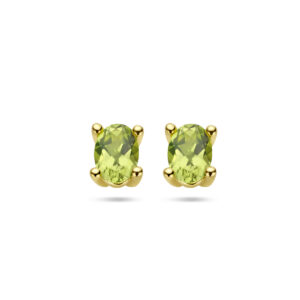oorknoppen peridot 14K geelgoud
