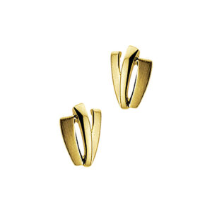 oorknoppen poli/mat 14K geelgoud