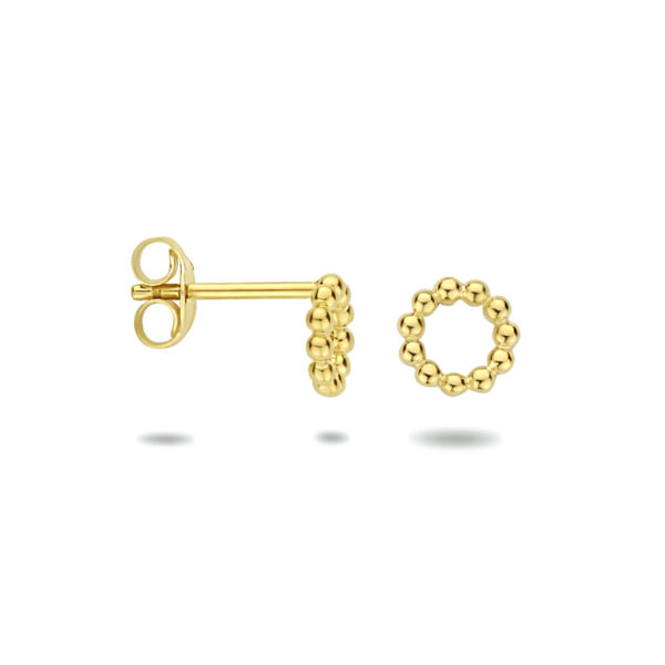 oorknoppen rond 1 micron 7 mm zilver verguld (geel) - Afbeelding 3