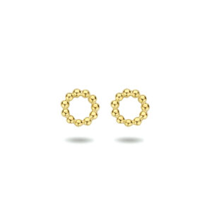 oorknoppen rond 1 micron 7 mm zilver verguld (geel)