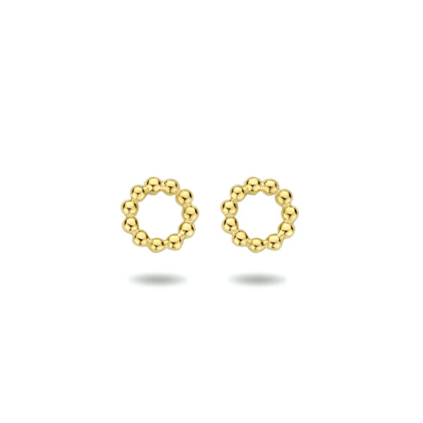 oorknoppen rond 1 micron 7 mm zilver verguld (geel)