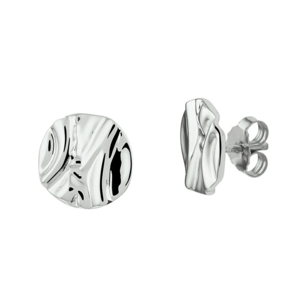 oorknoppen rond zilver gerhodineerd