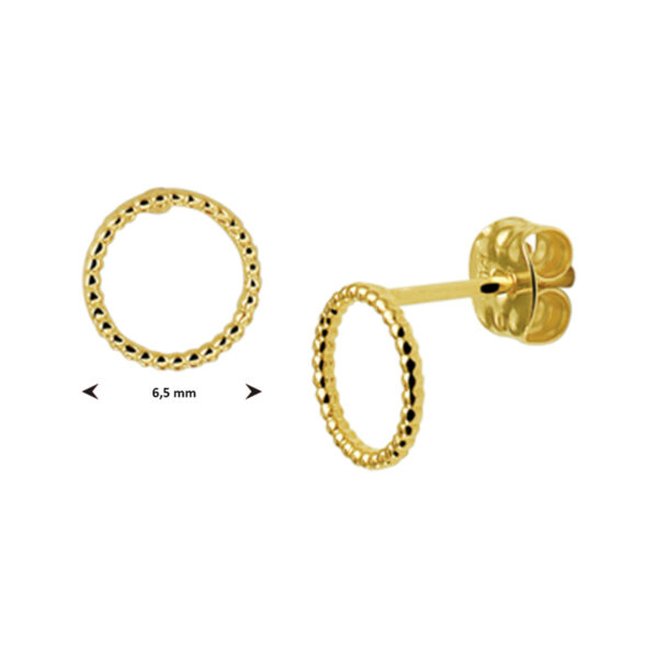 oorknoppen rondje 14K geelgoud - Afbeelding 4