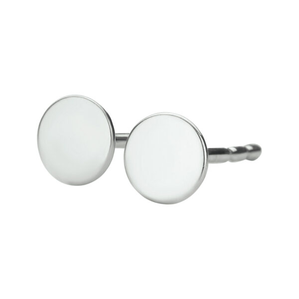 oorknoppen rondje 14K witgoud - Afbeelding 2