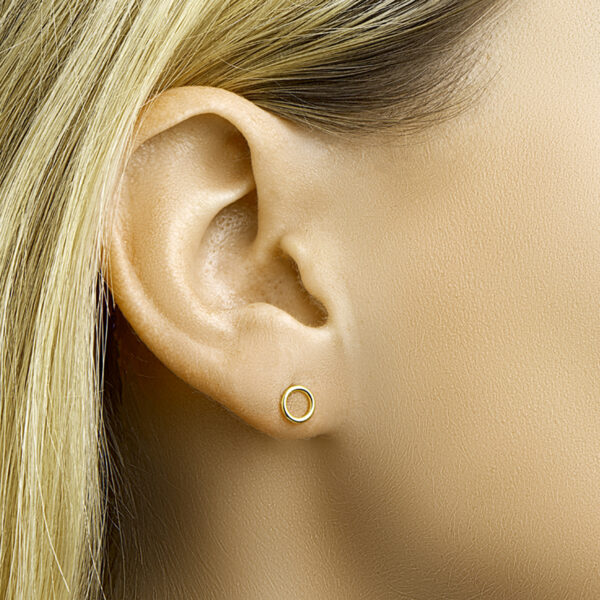 oorknoppen rondje 6 mm zilver verguld (geel) - Afbeelding 2