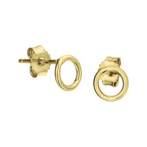 oorknoppen rondje 6 mm zilver verguld (geel)