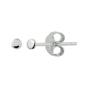 oorknoppen rondje zilver gerhodineerd
